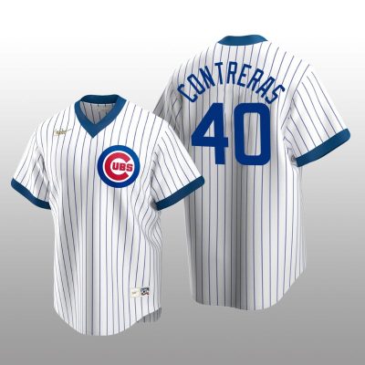 Men's Chicago Cubs Willson Contreras White Home Cooperstown Collection Player Jersey