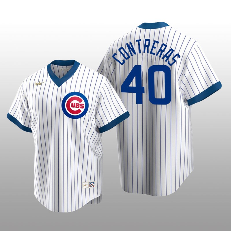 Men's Chicago Cubs Willson Contreras White Home Cooperstown Collection Player Jersey