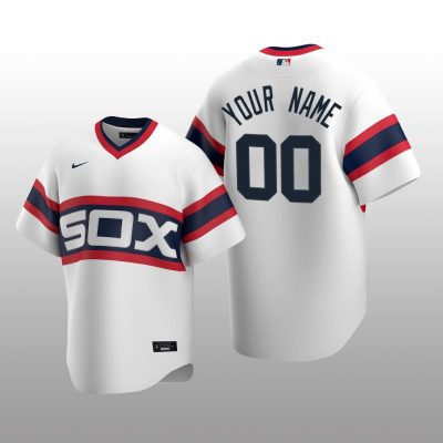Men's Chicago White Sox Custom White Cooperstown Collection Home Jersey