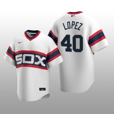 Men's Chicago White Sox Reynaldo Lopez White Cooperstown Collection Home Jersey