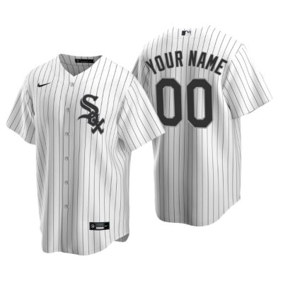 Men's Chicago White Sox White Replica 2020 Home Custom Jersey