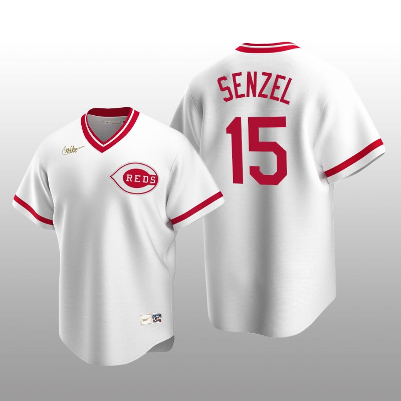 Men's Cincinnati Reds Nick Senzel White Cooperstown Collection Home Jersey