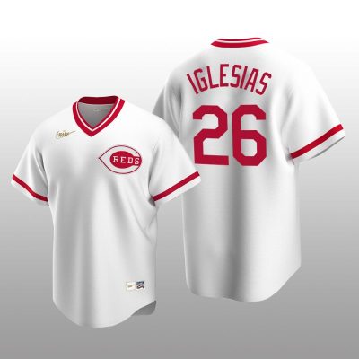 Men's Cincinnati Reds Raisel Iglesias White Cooperstown Collection Home Jersey