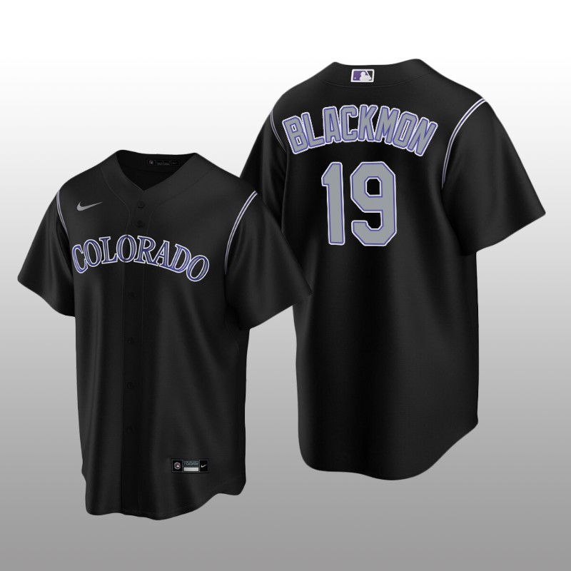 Men's Colorado Rockies Charlie Blackmon Black Alternate Replica Player Jersey