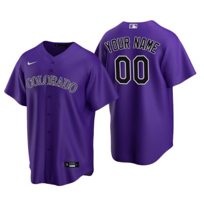 Men's Colorado Rockies Purple 2020 Alternate Replica Custom Jersey