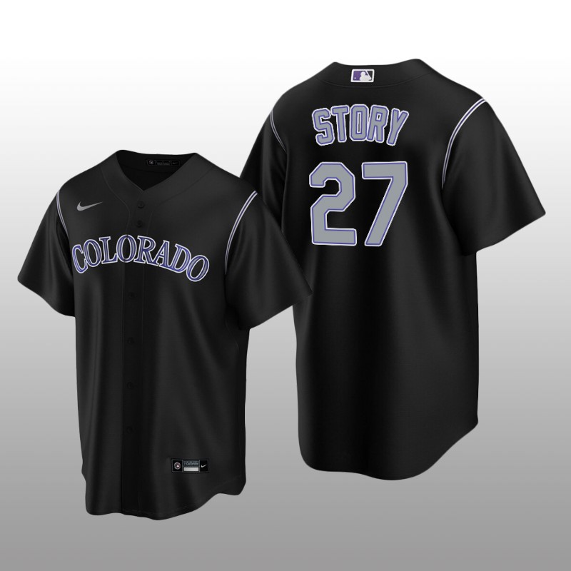 Men's Colorado Rockies Trevor Story Black Alternate Replica Player Jersey