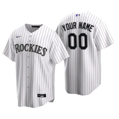 Men's Colorado Rockies White 2020 Home Replica Custom Jersey