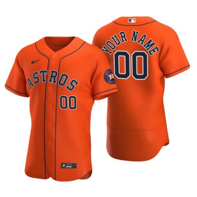 Men's Houston Astros Custom Orange Authentic 2020 Alternate Jersey