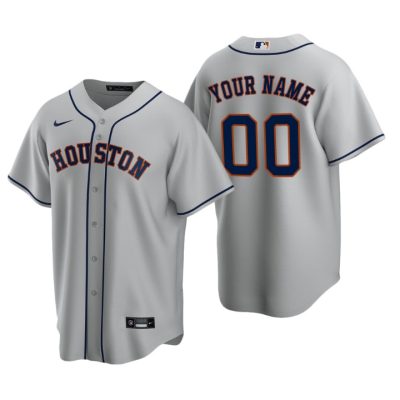 Men's Houston Astros Gray Replica 2020 Road Custom Jersey