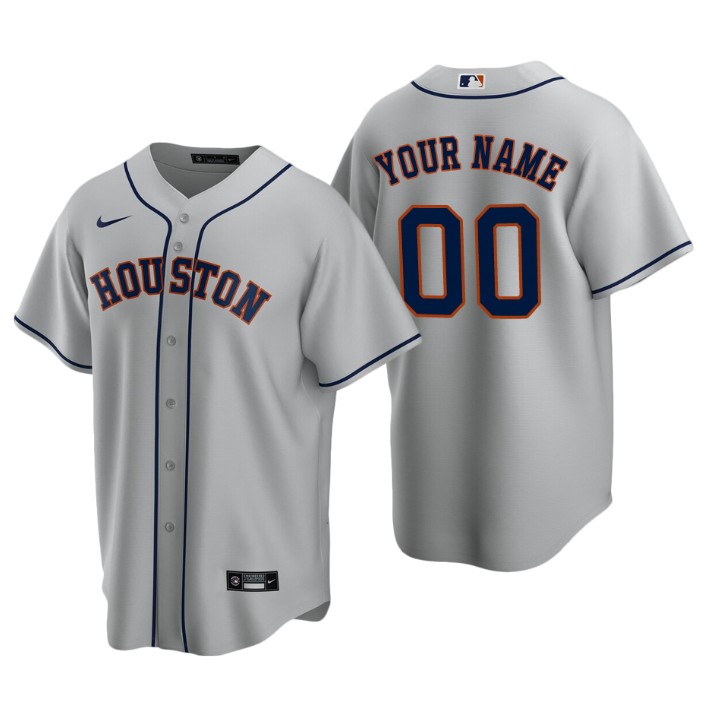 Men's Houston Astros Gray Replica 2020 Road Custom Jersey