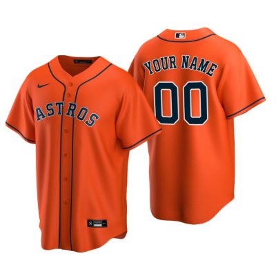 Men's Houston Astros Orange Replica 2020 Alternate Custom Jersey