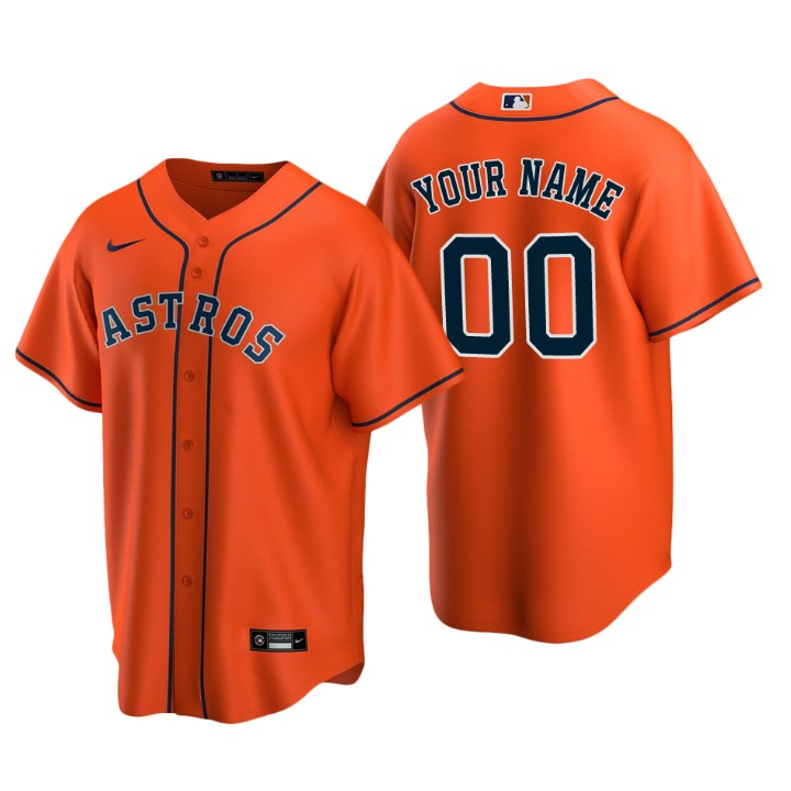 Men's Houston Astros Orange Replica 2020 Alternate Custom Jersey