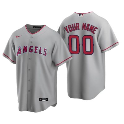 Men's Los Angeles Angels Gray Replica 2020 Road Custom Jersey