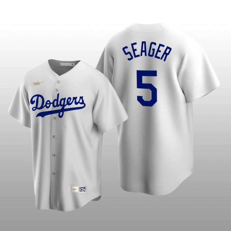 Men's Los Angeles Dodgers Corey Seager White Cooperstown Collection Home Jersey
