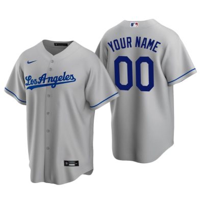 Men's Los Angeles Dodgers Custom Gray Road 2020 Replica Jersey