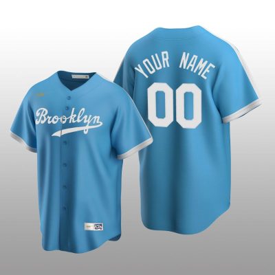 Men's Los Angeles Dodgers Custom Light Blue Cooperstown Collection Alternate Jersey