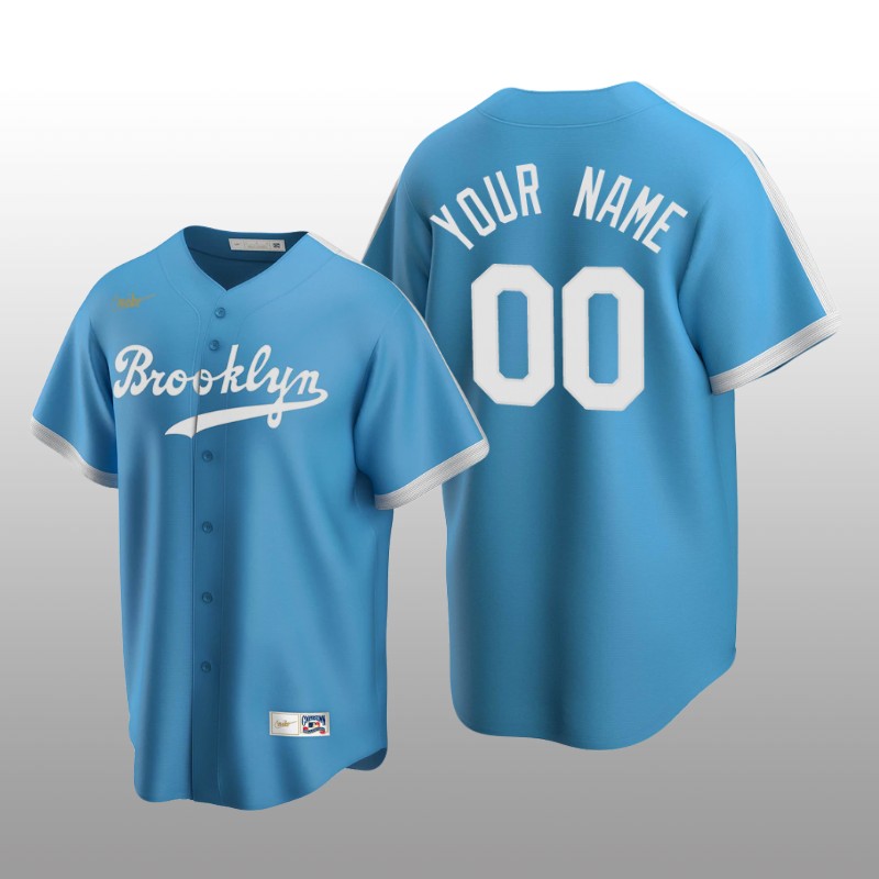 Men's Los Angeles Dodgers Custom Light Blue Cooperstown Collection Alternate Jersey