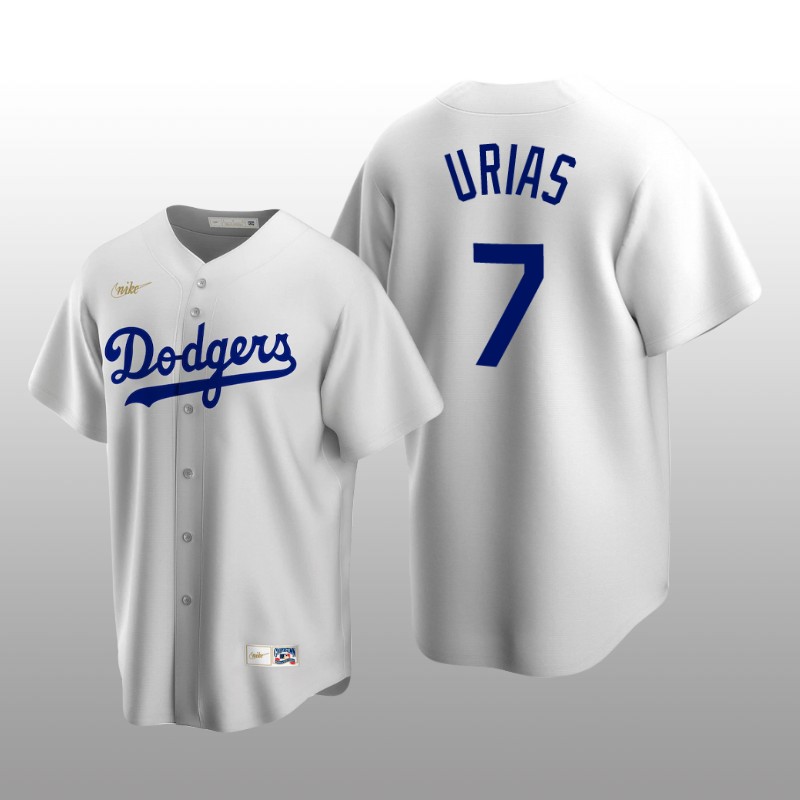 Men's Los Angeles Dodgers Julio Urias White Cooperstown Collection Home Jersey