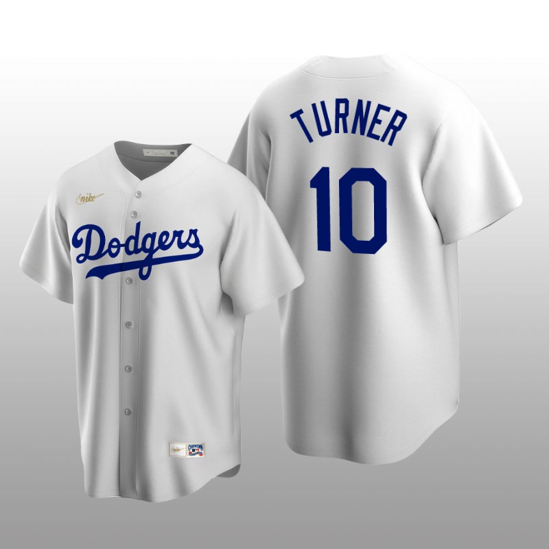 Men's Los Angeles Dodgers Justin Turner White Cooperstown Collection Home Jersey