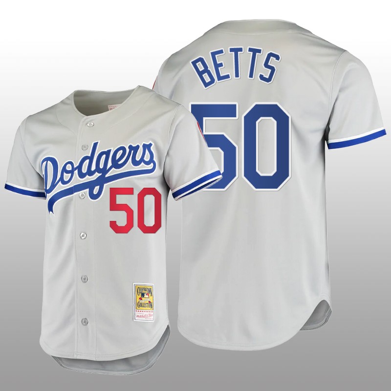 Men's Los Angeles Dodgers Mookie Betts Gray Cooperstown Collection Authentic Jersey