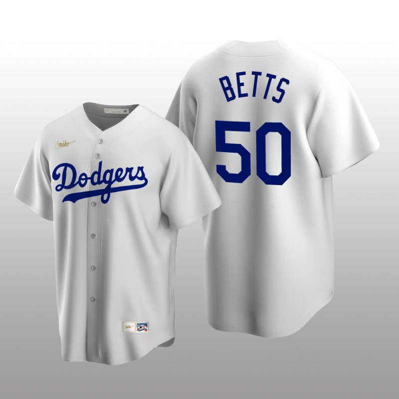Men's Los Angeles Dodgers Mookie Betts White Cooperstown Collection Home Jersey