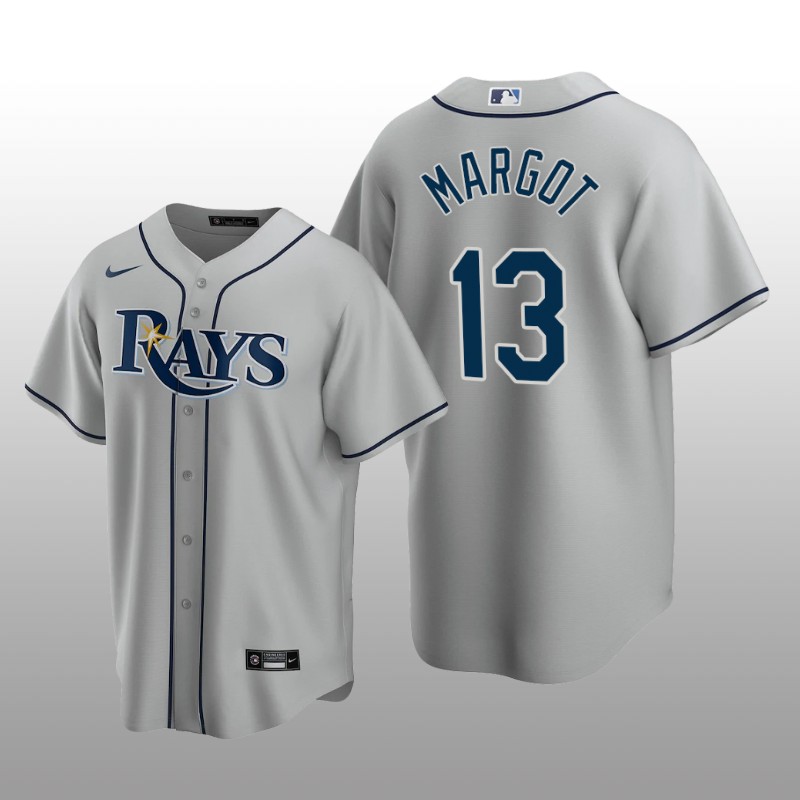 Men's Manuel Margot Tampa Bay Rays Gray Road 2020 Replica Jersey