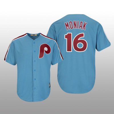 Men's Mickey Moniak Philadelphia Phillies Light Blue Cool Base Cooperstown Player Jersey