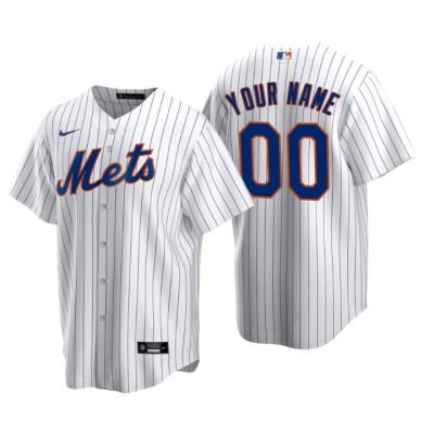 Men's New York Mets White Replica 2020 Home Custom Jersey