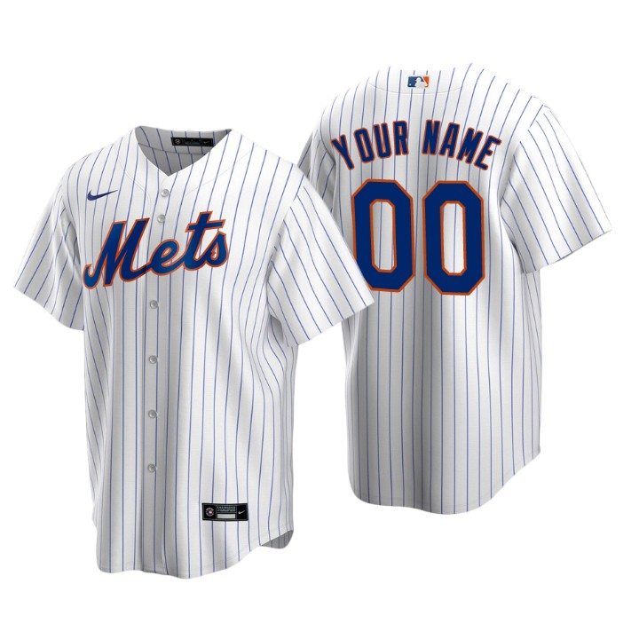 Men's New York Mets White Replica 2020 Home Custom Jersey