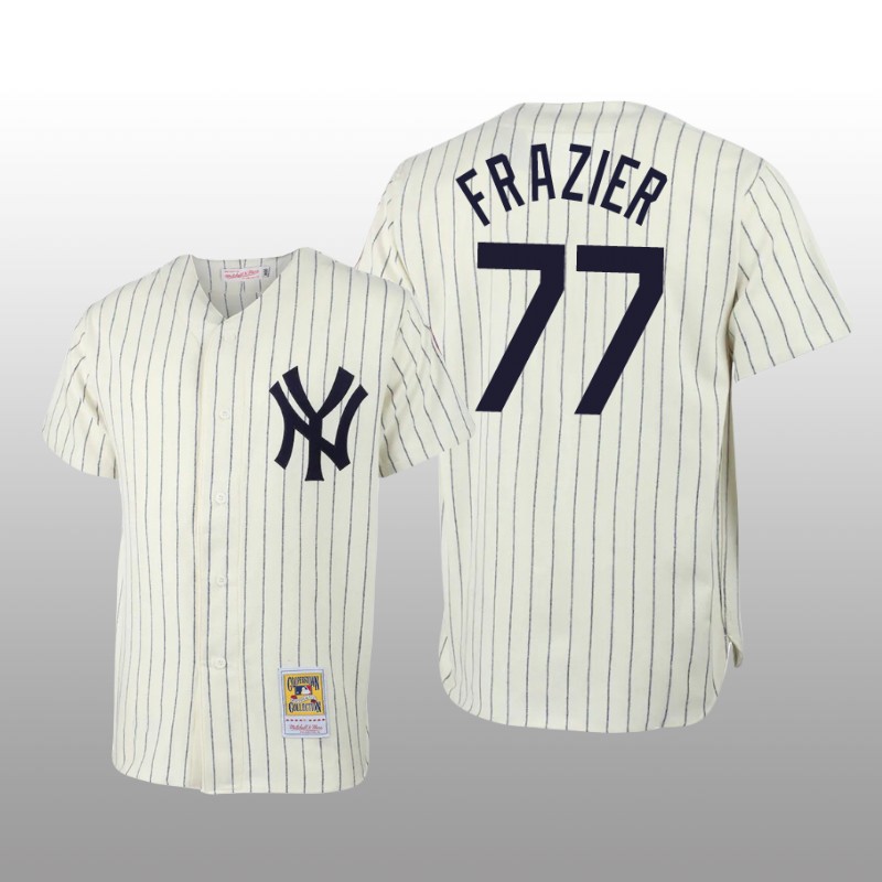 Men's New York Yankees Clint Frazier Cream Throwback Authentic Jersey