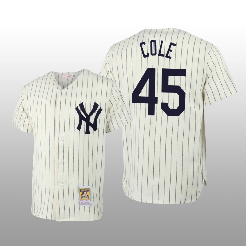 Men's New York Yankees Gerrit Cole Cream Throwback Authentic Jersey