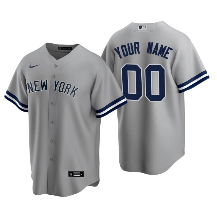 Men's New York Yankees Gray Replica 2020 Road Custom Jersey
