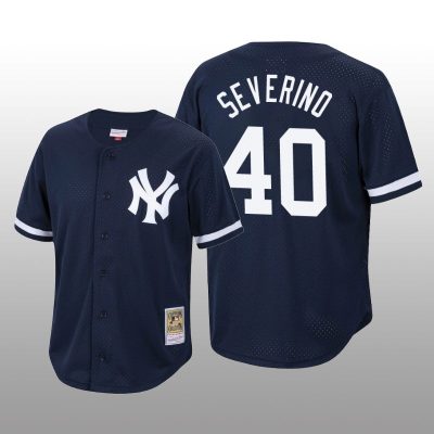 Men's New York Yankees Luis Severino Navy Cooperstown Collection Mesh Batting Practice Jersey