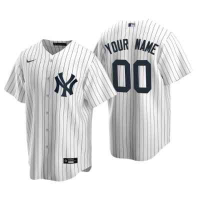 Men's New York Yankees White Replica 2020 Home Custom Jersey