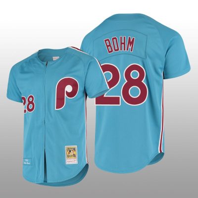 Men's Philadelphia Phillies Alec Bohm Light Blue Cooperstown Collection Authentic Jersey