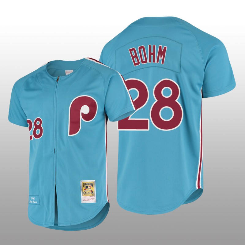 Men's Philadelphia Phillies Alec Bohm Light Blue Cooperstown Collection Authentic Jersey