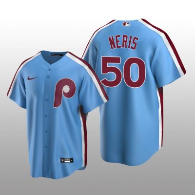 Men's Philadelphia Phillies Hector Neris Light Blue Cooperstown Collection Road Jersey