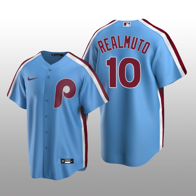 Men's Philadelphia Phillies J.T. Realmuto Light Blue Cooperstown Collection Road Jersey