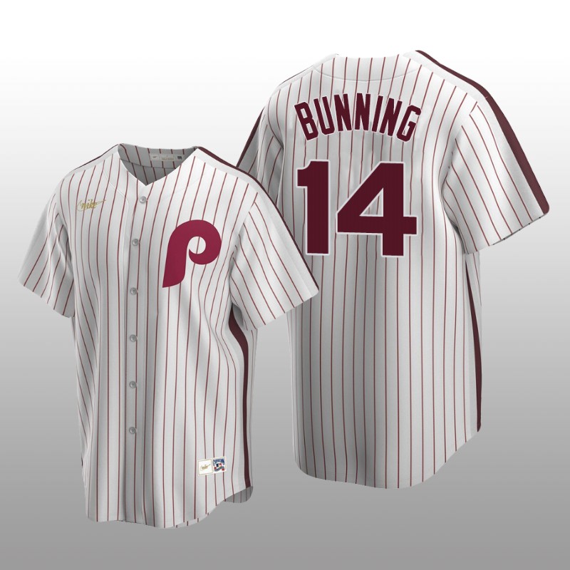 Men's Philadelphia Phillies Jim Bunning White Cooperstown Collection Home Jersey