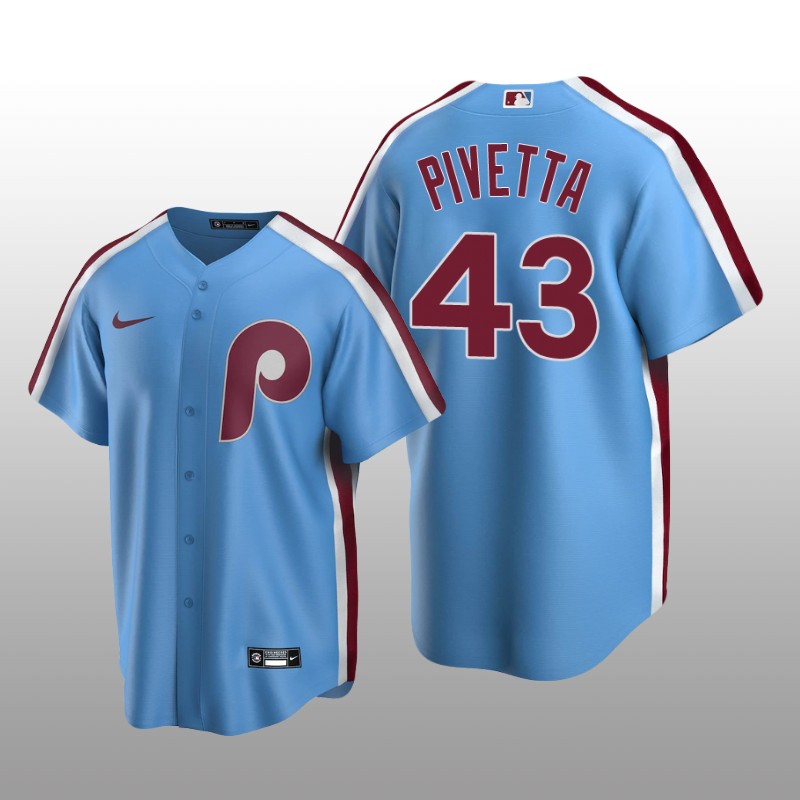 Men's Philadelphia Phillies Nick Pivetta Light Blue Cooperstown Collection Road Jersey
