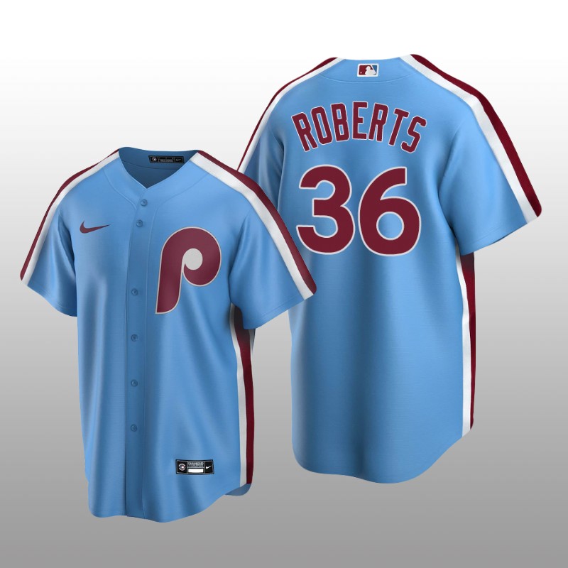 Men's Philadelphia Phillies Robin Roberts Light Blue Cooperstown Collection Road Jersey