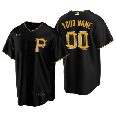 Men's Pittsburgh Pirates Black Replica 2020 Alternate Custom Jersey