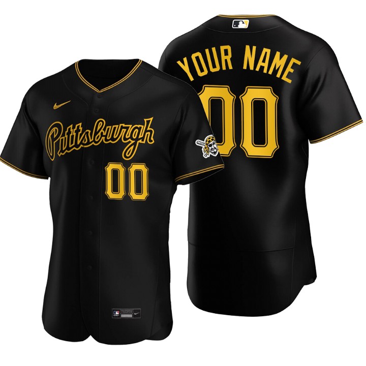 Men's Pittsburgh Pirates Custom Black Authentic 2020 Alternate Jersey