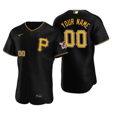 Men's Pittsburgh Pirates Custom Black Authentic Alternate Jersey