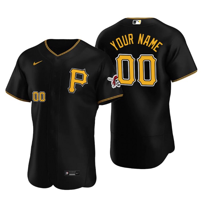 Men's Pittsburgh Pirates Custom Black Authentic Alternate Jersey