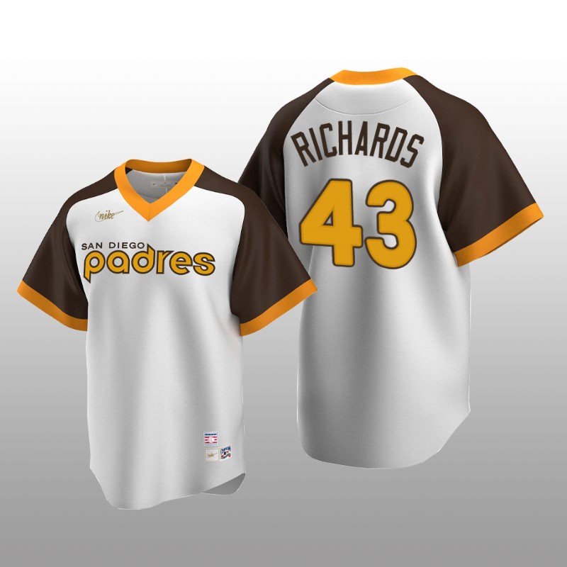 Men's San Diego Padres Garrett Richards White Cooperstown Collection Home Jersey