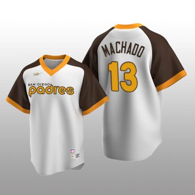 Men's San Diego Padres Manny Machado White Cooperstown Collection Home Jersey