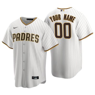 Men's San Diego Padres White Brown Replica 2020 Home Custom Jersey