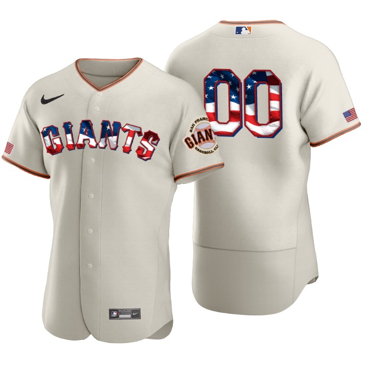 Men's San Francisco Giants Custom Cream 2020 Stars & Stripes 4th of July Jersey