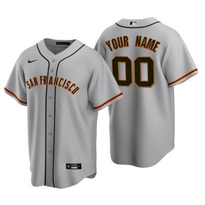 Men's San Francisco Giants Gray Replica 2020 Road Custom Jersey